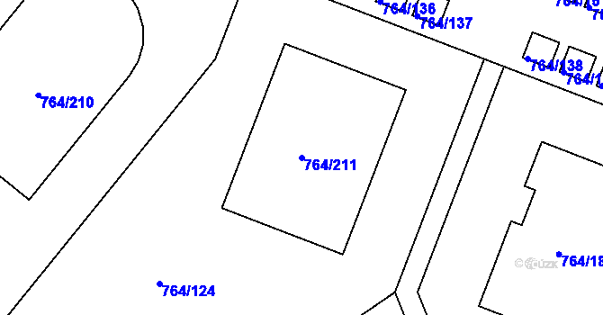 Parcela st. 764/211 v KÚ Jinonice, Katastrální mapa