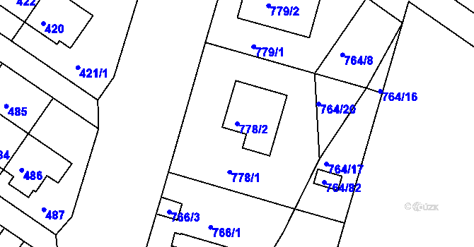 Parcela st. 778/2 v KÚ Jinonice, Katastrální mapa