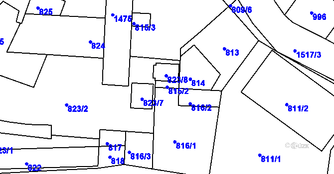 Parcela st. 815/2 v KÚ Jinonice, Katastrální mapa