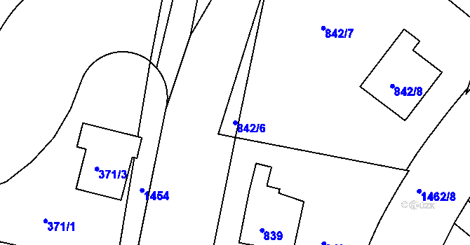 Parcela st. 842/6 v KÚ Jinonice, Katastrální mapa