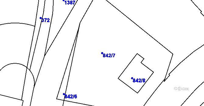 Parcela st. 842/7 v KÚ Jinonice, Katastrální mapa