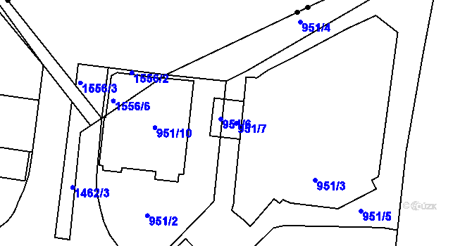Parcela st. 951/7 v KÚ Jinonice, Katastrální mapa