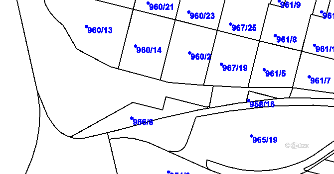 Parcela st. 959 v KÚ Jinonice, Katastrální mapa
