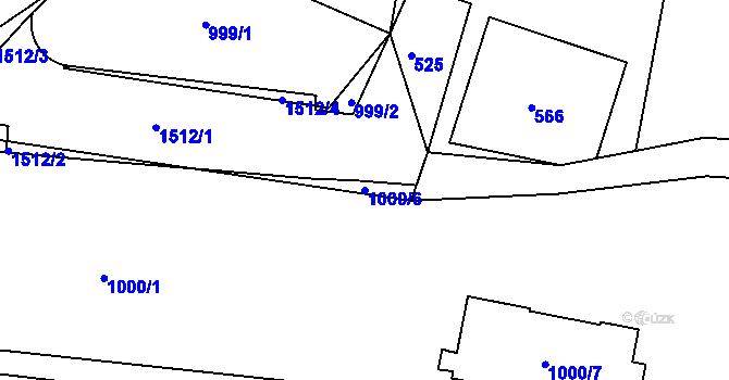 Parcela st. 1000/6 v KÚ Jinonice, Katastrální mapa