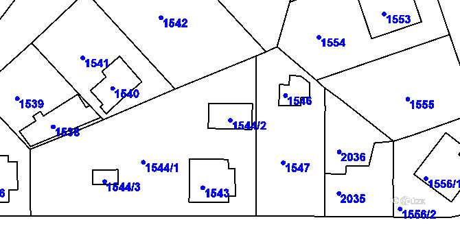 Parcela st. 1544/2 v KÚ Jinonice, Katastrální mapa