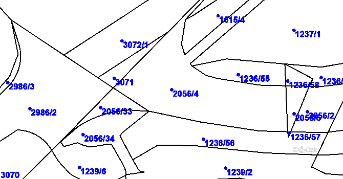 Parcela st. 2056/4 v KÚ Jinonice, Katastrální mapa
