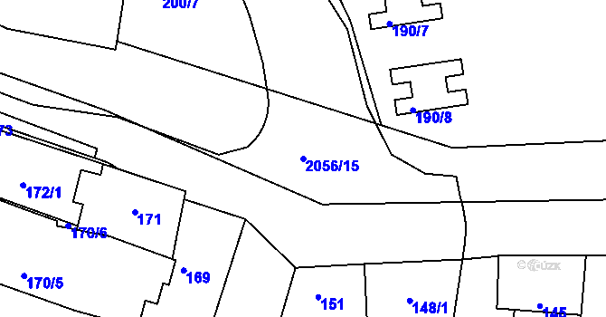 Parcela st. 2056/15 v KÚ Jinonice, Katastrální mapa