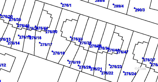 Parcela st. 276/39 v KÚ Jinonice, Katastrální mapa