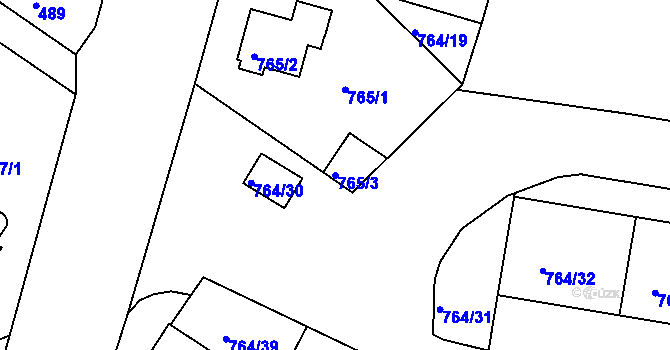 Parcela st. 765/3 v KÚ Jinonice, Katastrální mapa