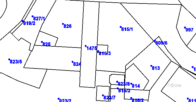 Parcela st. 815/3 v KÚ Jinonice, Katastrální mapa