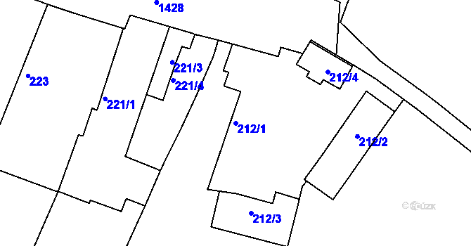 Parcela st. 212/1 v KÚ Jinonice, Katastrální mapa