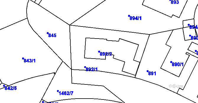 Parcela st. 892/2 v KÚ Jinonice, Katastrální mapa