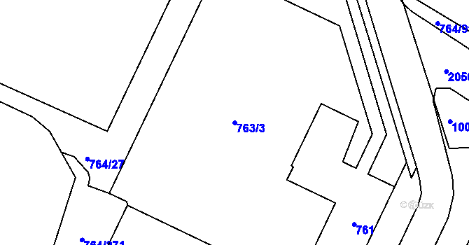 Parcela st. 763/3 v KÚ Jinonice, Katastrální mapa