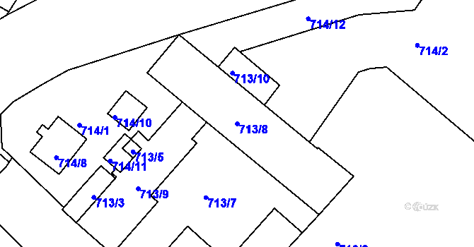 Parcela st. 713/8 v KÚ Jinonice, Katastrální mapa