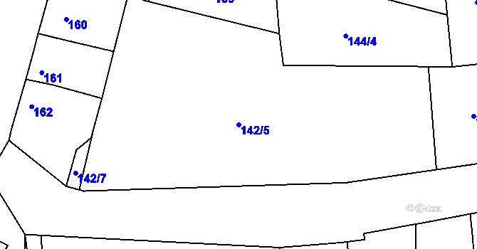 Parcela st. 142/5 v KÚ Jinonice, Katastrální mapa