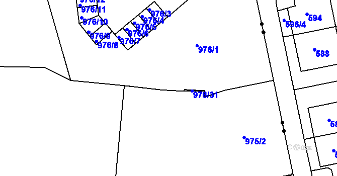 Parcela st. 975/3 v KÚ Jinonice, Katastrální mapa