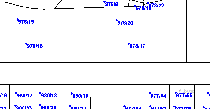 Parcela st. 978/12 v KÚ Jinonice, Katastrální mapa