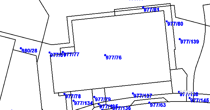Parcela st. 977/76 v KÚ Jinonice, Katastrální mapa