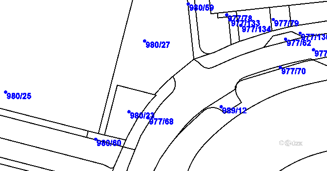 Parcela st. 980/56 v KÚ Jinonice, Katastrální mapa