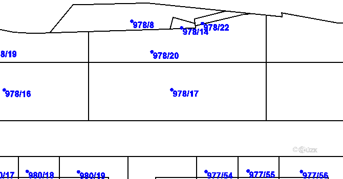 Parcela st. 978/17 v KÚ Jinonice, Katastrální mapa