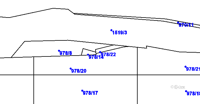 Parcela st. 978/22 v KÚ Jinonice, Katastrální mapa