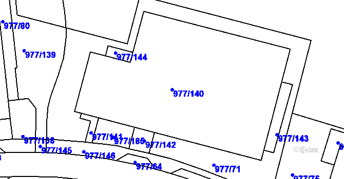 Parcela st. 977/140 v KÚ Jinonice, Katastrální mapa