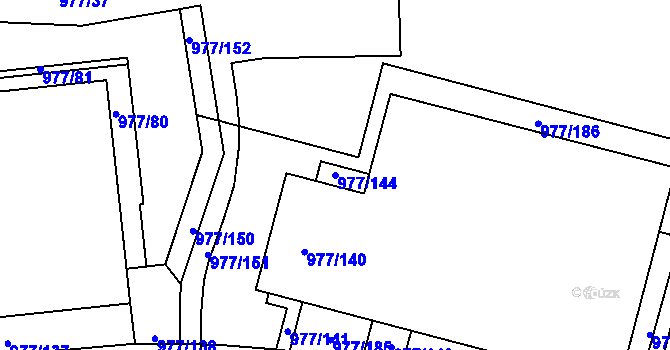 Parcela st. 977/144 v KÚ Jinonice, Katastrální mapa