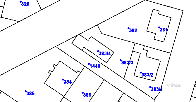 Parcela st. 383/4 v KÚ Jinonice, Katastrální mapa