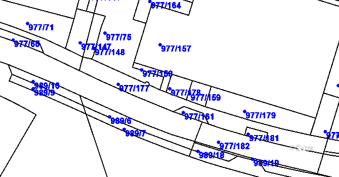 Parcela st. 977/178 v KÚ Jinonice, Katastrální mapa