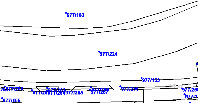 Parcela st. 977/224 v KÚ Jinonice, Katastrální mapa