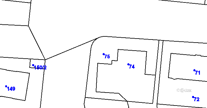 Parcela st. 75 v KÚ Košíře, Katastrální mapa