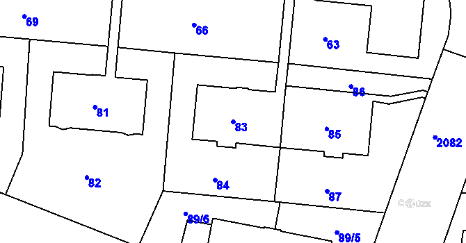 Parcela st. 83 v KÚ Košíře, Katastrální mapa