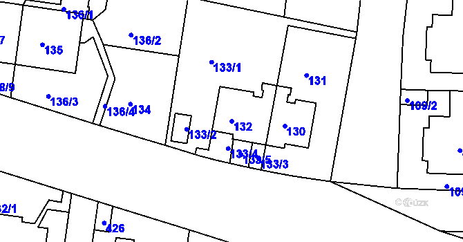 Parcela st. 132 v KÚ Košíře, Katastrální mapa