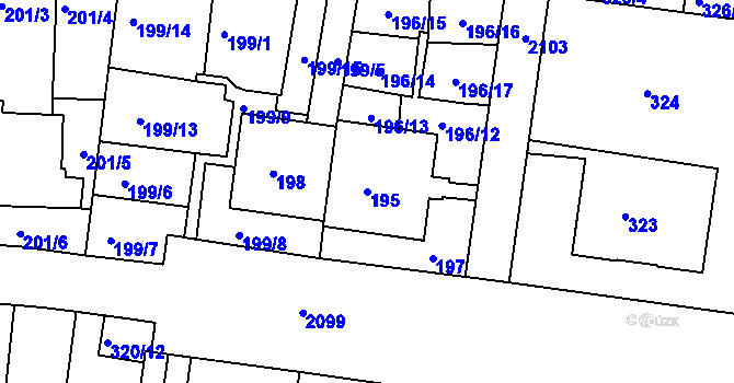 Parcela st. 195 v KÚ Košíře, Katastrální mapa