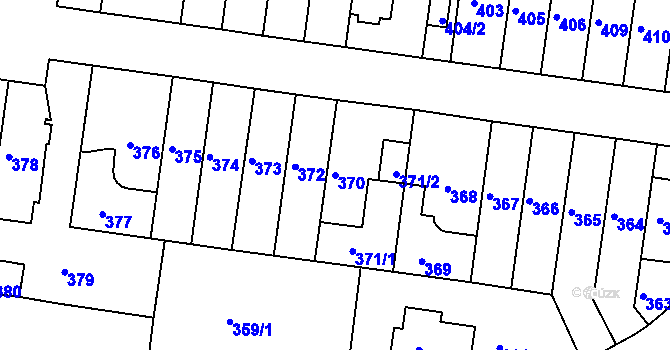 Parcela st. 370 v KÚ Košíře, Katastrální mapa