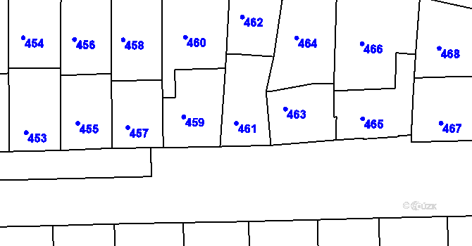 Parcela st. 461 v KÚ Košíře, Katastrální mapa