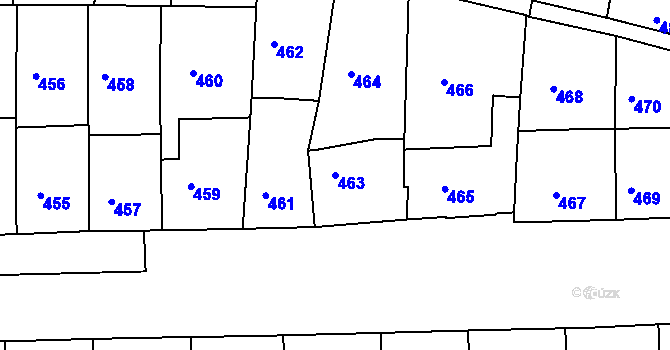 Parcela st. 463 v KÚ Košíře, Katastrální mapa