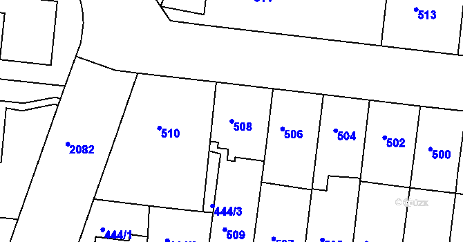 Parcela st. 508 v KÚ Košíře, Katastrální mapa