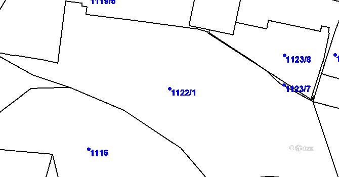 Parcela st. 1122/1 v KÚ Košíře, Katastrální mapa
