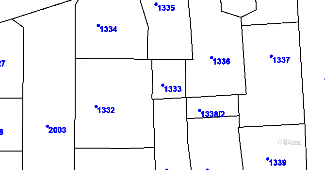 Parcela st. 1333 v KÚ Košíře, Katastrální mapa