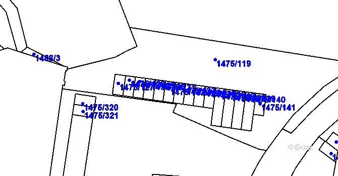 Parcela st. 1475/132 v KÚ Košíře, Katastrální mapa