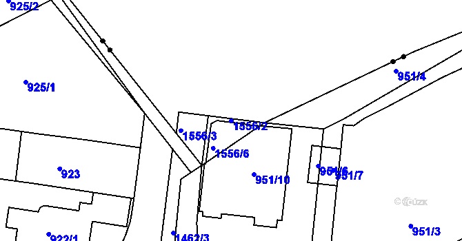 Parcela st. 1556/2 v KÚ Košíře, Katastrální mapa
