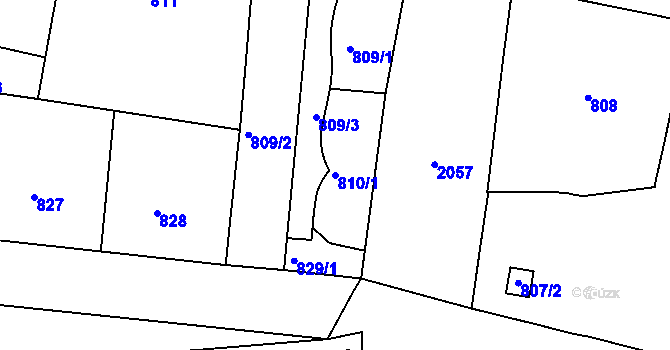 Parcela st. 810/1 v KÚ Košíře, Katastrální mapa