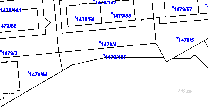 Parcela st. 1479/157 v KÚ Košíře, Katastrální mapa