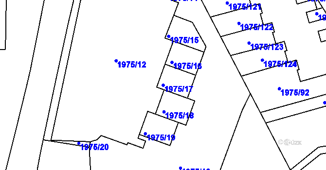 Parcela st. 1975/17 v KÚ Košíře, Katastrální mapa