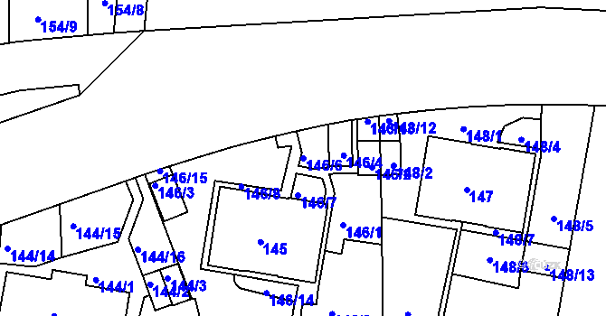Parcela st. 146/6 v KÚ Košíře, Katastrální mapa
