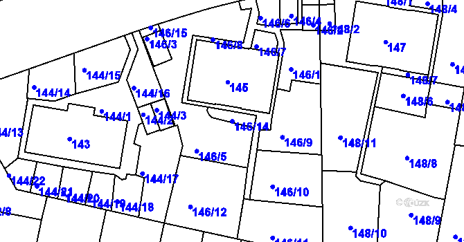 Parcela st. 146/14 v KÚ Košíře, Katastrální mapa