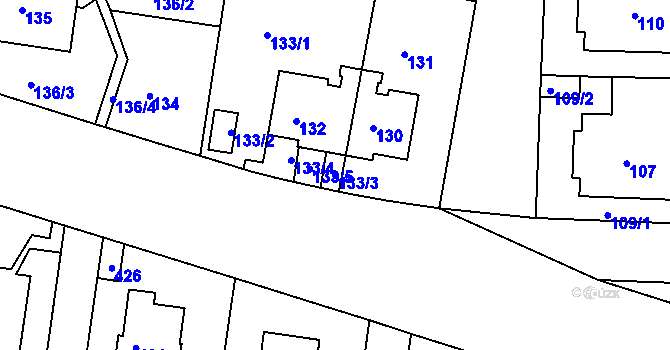 Parcela st. 133/3 v KÚ Košíře, Katastrální mapa
