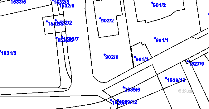 Parcela st. 902/1 v KÚ Košíře, Katastrální mapa