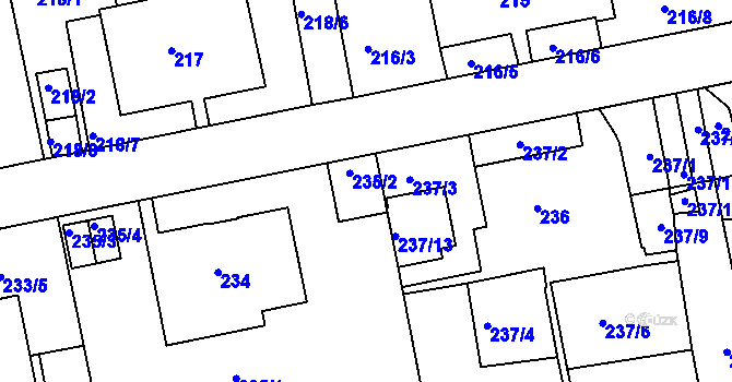 Parcela st. 235/5 v KÚ Košíře, Katastrální mapa